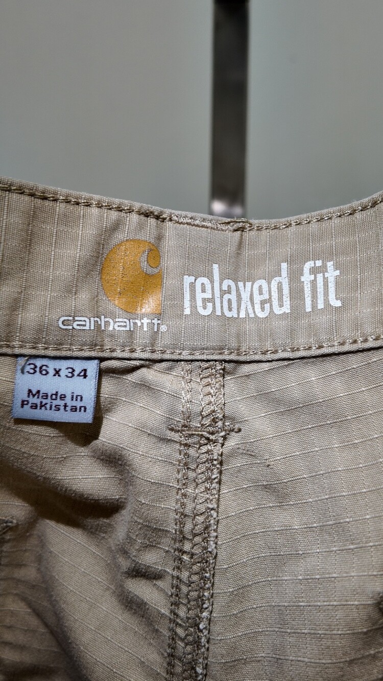 Carhartt Men’s Relaxed Fit Ripstop Cargo Work Pants - Tan (36x34) - Picture 3 of 3